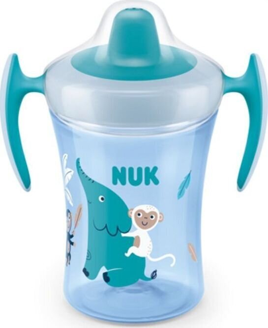 Puodelis su snapeliu ir rankenėlėmis, NUK 751140 Evolution Trainer cup, 230ml цена и информация | Kūdikių indai, indeliai pienui ir įrankiai | pigu.lt