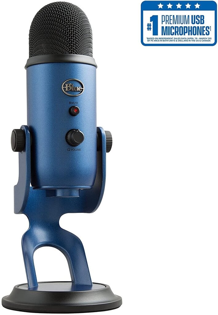 Mikrofonas Blue Yeti USB Midnight mėlynas kaina ir informacija | Mikrofonai | pigu.lt