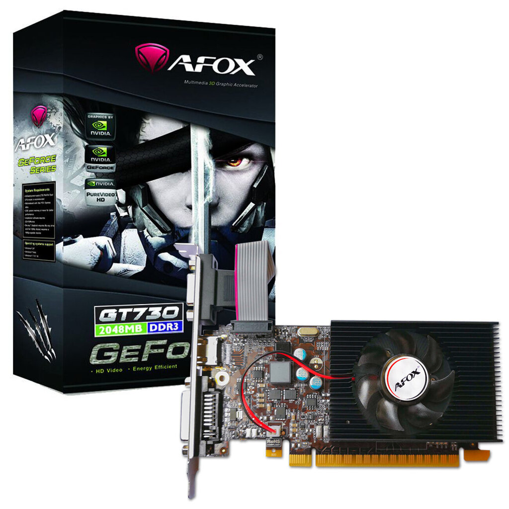 AFox GeForce GT 73AF730-2048D3L6 kaina ir informacija | Vaizdo plokštės (GPU) | pigu.lt