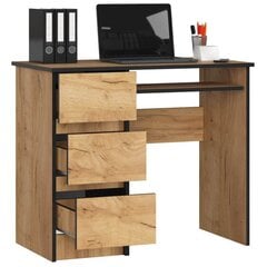 Письменный стол NORE A6, левый вариант, коричневый цена и информация | Компьютерные, письменные столы | pigu.lt