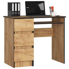Письменный стол NORE A6, левый вариант, коричневый цена и информация | Компьютерные, письменные столы | pigu.lt