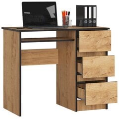 Письменный стол NORE A6, правый, коричневый цена и информация | Компьютерные, письменные столы | pigu.lt