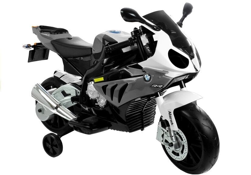 Elektrinis motociklas vaikams BMW S1000RR, sidabrinis kaina ir informacija | Elektromobiliai vaikams | pigu.lt