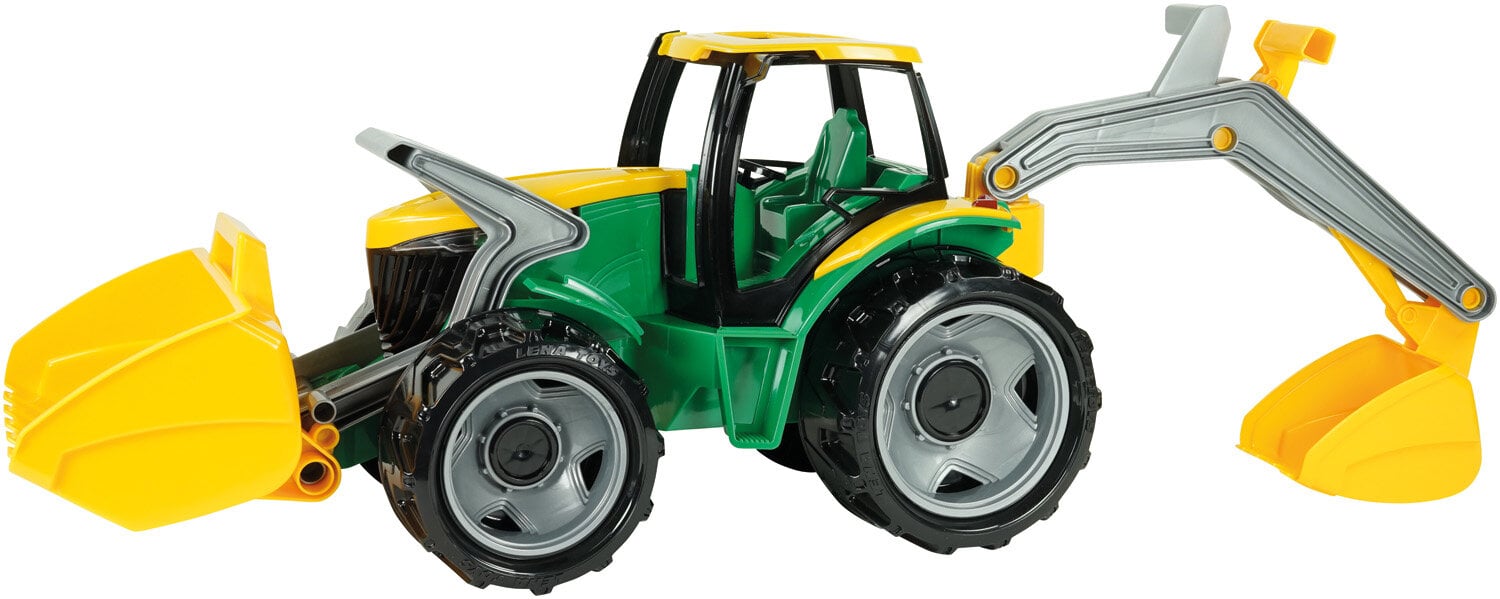 Galingas traktorius-ekskavatorius „Lena“ žalias, 65cm цена и информация | Žaislai berniukams | pigu.lt