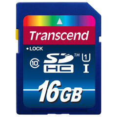 MEMORY SDHC 16GB UHS-I 300X/C10 TS16GSDU1 TRANSCEND цена и информация | Карты памяти для фотоаппаратов, камер | pigu.lt