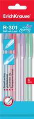 Шариковая ручка ErichKrause® R-301 Spring Stick 0.7, синяя (в пакете по 4 шт.) цена и информация | Письменные принадлежности | pigu.lt