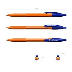 Ручка шариковая автоматическая ErichKrause® R-301 Orange Matic 0.7, цвет чернил синий (в коробке по 50 шт.) цена и информация | Письменные принадлежности | pigu.lt