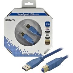 Deltaco USB3-120-K, USB 3.0, 2m kaina ir informacija | Kabeliai ir laidai | pigu.lt