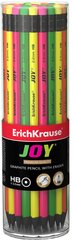 Пластиковый чернографитный круглый карандаш с ластиком ErichKrause® JOY® HB, 42 шт. цена и информация | Письменные принадлежности | pigu.lt
