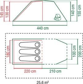 Palapinė Coleman Chimney Rock Plus 3, žalia/pilka цена и информация | Palapinės | pigu.lt