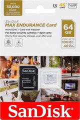 Sandisk MicroSDXC 64GB (+адаптер SD) цена и информация | Карты памяти для фотоаппаратов, камер | pigu.lt