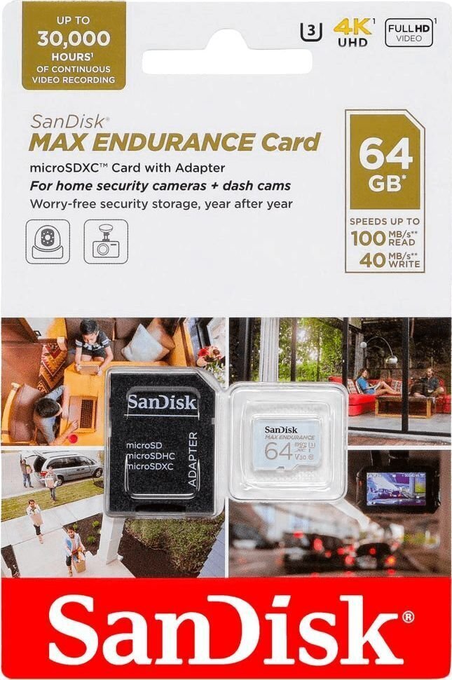 SanDisk microSDXC 64GB (+ SD adapteris) kaina ir informacija | Atminties kortelės fotoaparatams, kameroms | pigu.lt