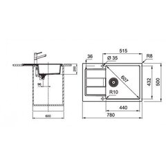 Раковина Franke SIRIUS S2D 611-78XL (открывается вручную), 143.0590.228, Tectonite, Carbon цена и информация | Раковины на кухню | pigu.lt