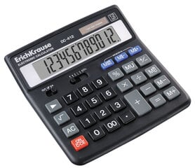 Калькулятор DC-412, ErichKrause, 12-ти разрядный дисплей цена и информация | Канцелярские товары | pigu.lt