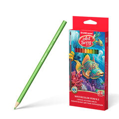 Акварельные карандаши шестигранные ArtBerry, 24 цвета с кисточкой цена и информация | Принадлежности для рисования, лепки | pigu.lt