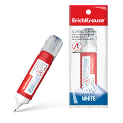 Корректор ручка ErichKrause Arctic white, 12мл (в пакете по 1 шт.) цена и информация | Kanceliarinės prekės | pigu.lt