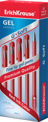 Ручка гелевая G-SOFT, ErichKrause, толщина 0,38мм, кончик красный. цена и информация | Письменные принадлежности | pigu.lt