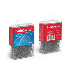 Скрепки металлические никелированные ErichKrause®, 28мм (пластиковая коробка 200 шт.) цена и информация | Канцелярские товары | pigu.lt