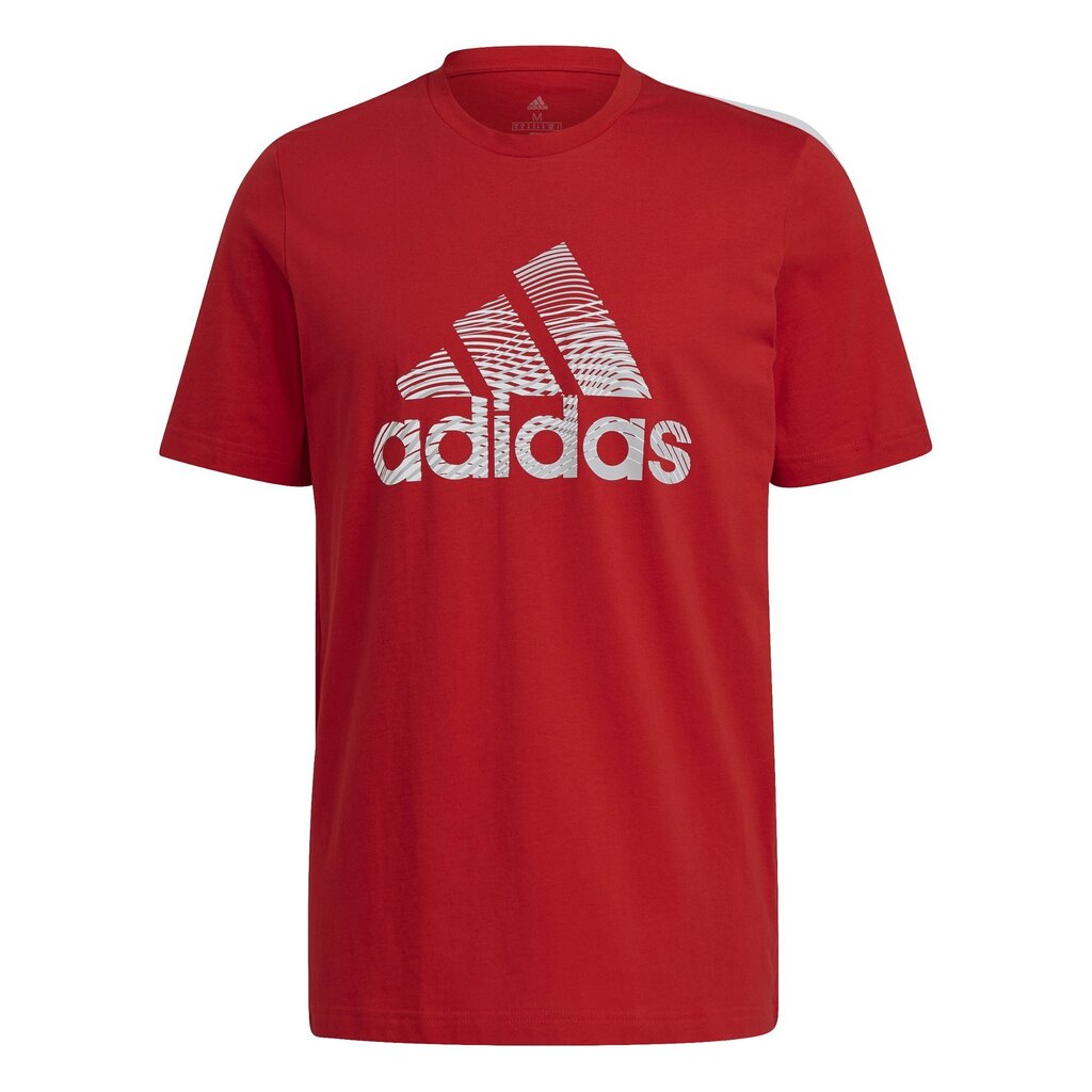Marškinėliai vyrams Adidas Extrusion Motion Puff-Print Logo Graphic, raudoni kaina ir informacija | Sportinė apranga vyrams | pigu.lt
