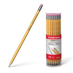 Grafitinis pieštukas AMBER 101, ErichKrause, HB, su trintuku kaina ir informacija | Kanceliarinės prekės | pigu.lt