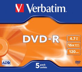 Verbatim VB-DMR47JCA DVD-R, 4.7GB GB kaina ir informacija | Vinilinės plokštelės, CD, DVD | pigu.lt