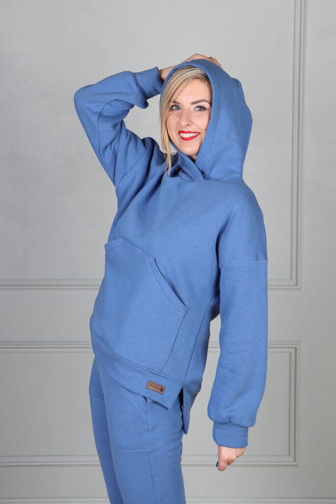 Medvilninis laisvalaikio Oversize kostiumėlis, mėlynas kaina ir informacija | Kostiumėliai moterims | pigu.lt