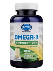 Maisto papildas Lysi Omega-3 D3 Immunity Forte, 100 kapsulių kaina ir informacija | Vitaminai, maisto papildai, preparatai imunitetui | pigu.lt