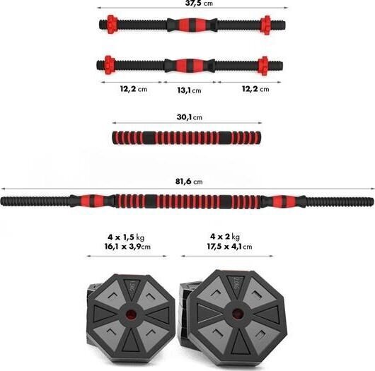 Svorių ir grifų rinkinys HMS SGC15, 15 kg цена и информация | Svoriai, svarmenys, štangos | pigu.lt