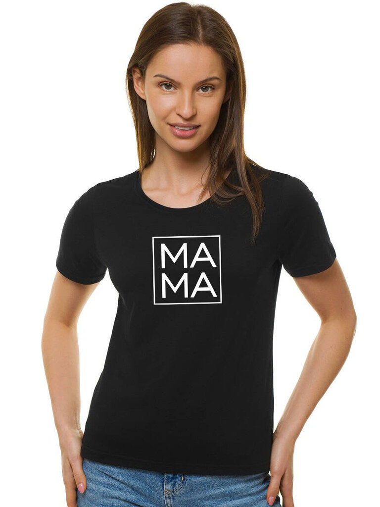 Marškinėliai moterims Mama, juodi kaina ir informacija | Marškinėliai moterims | pigu.lt