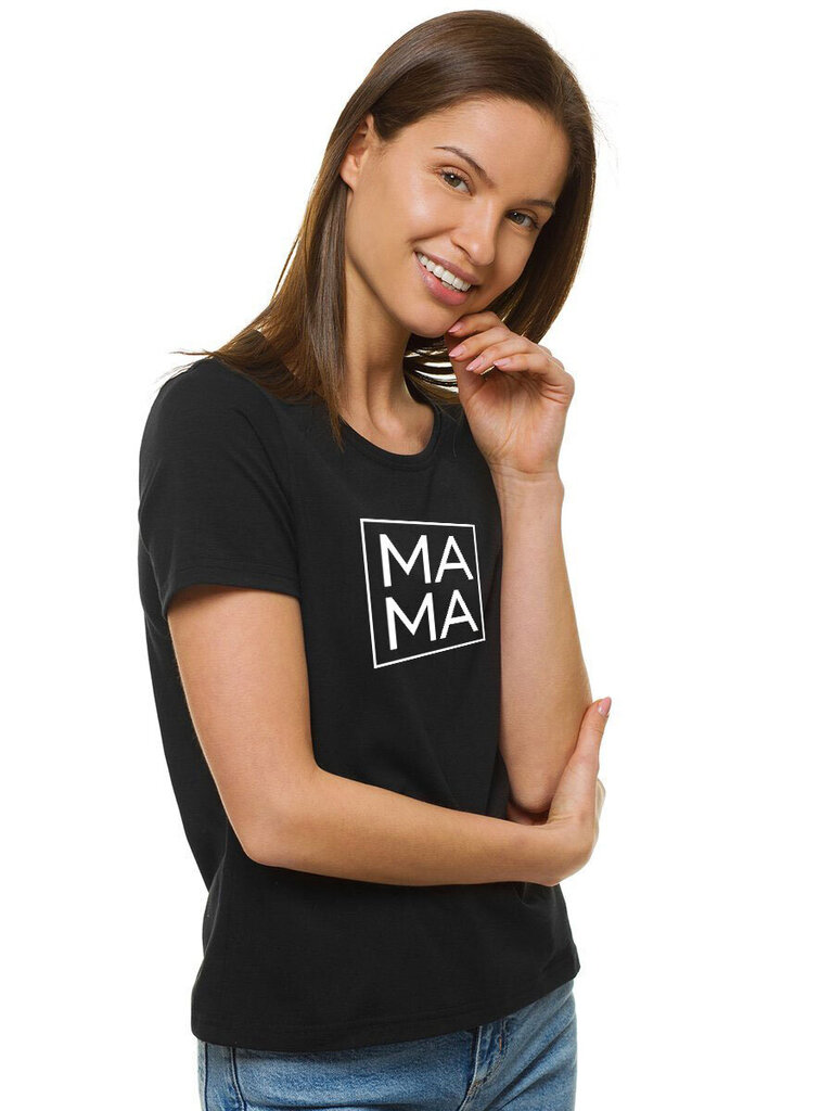 Marškinėliai moterims Mama, juodi kaina ir informacija | Marškinėliai moterims | pigu.lt