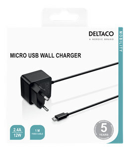 Deltaco USB-AC178, Micro USB, 2.4 A kaina ir informacija | Krovikliai telefonams | pigu.lt