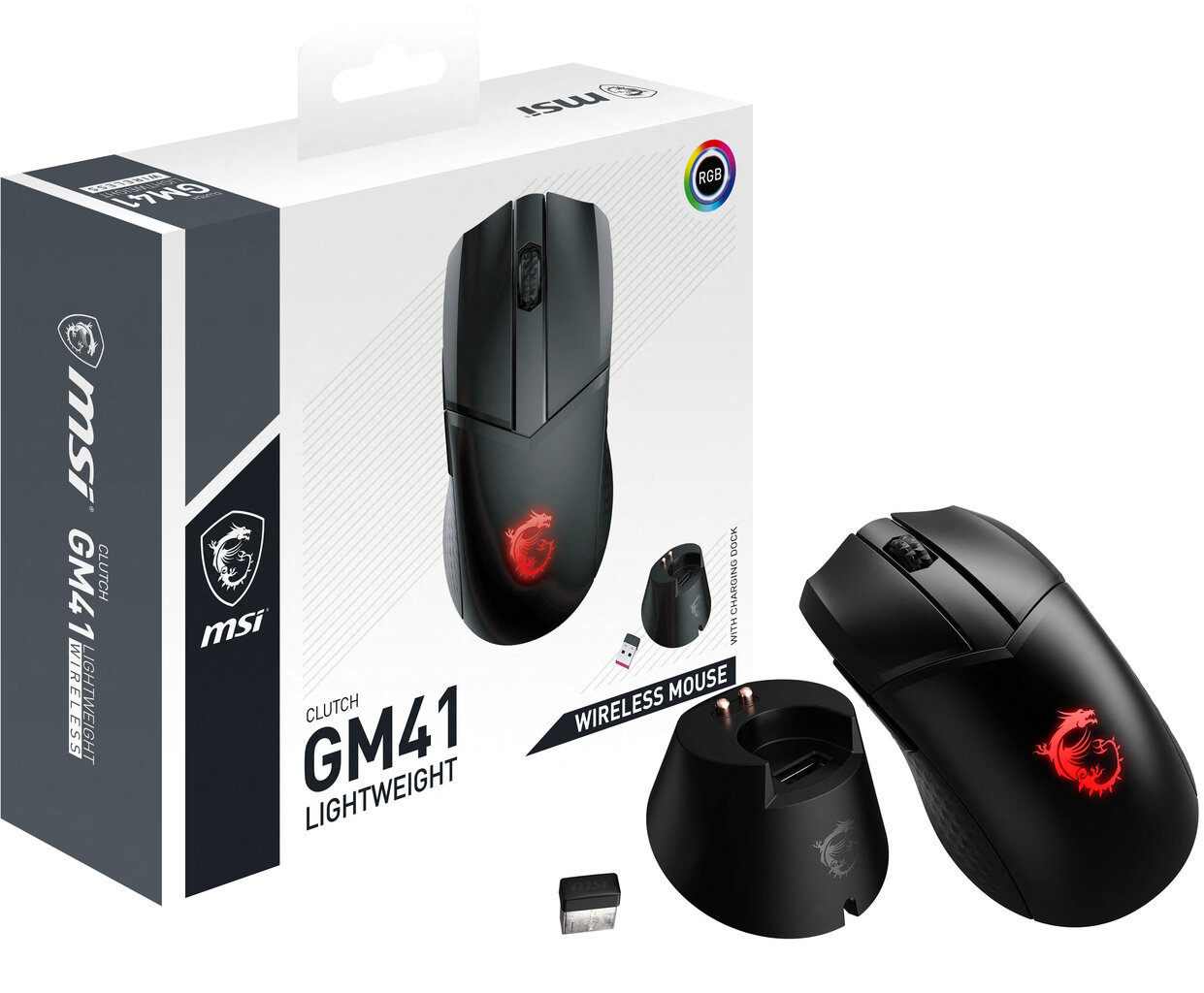 MOUSE USB OPTICAL GAMING/CLUTCH GM41 LIGHT WIRELESS MSI kaina ir informacija | Pelės | pigu.lt