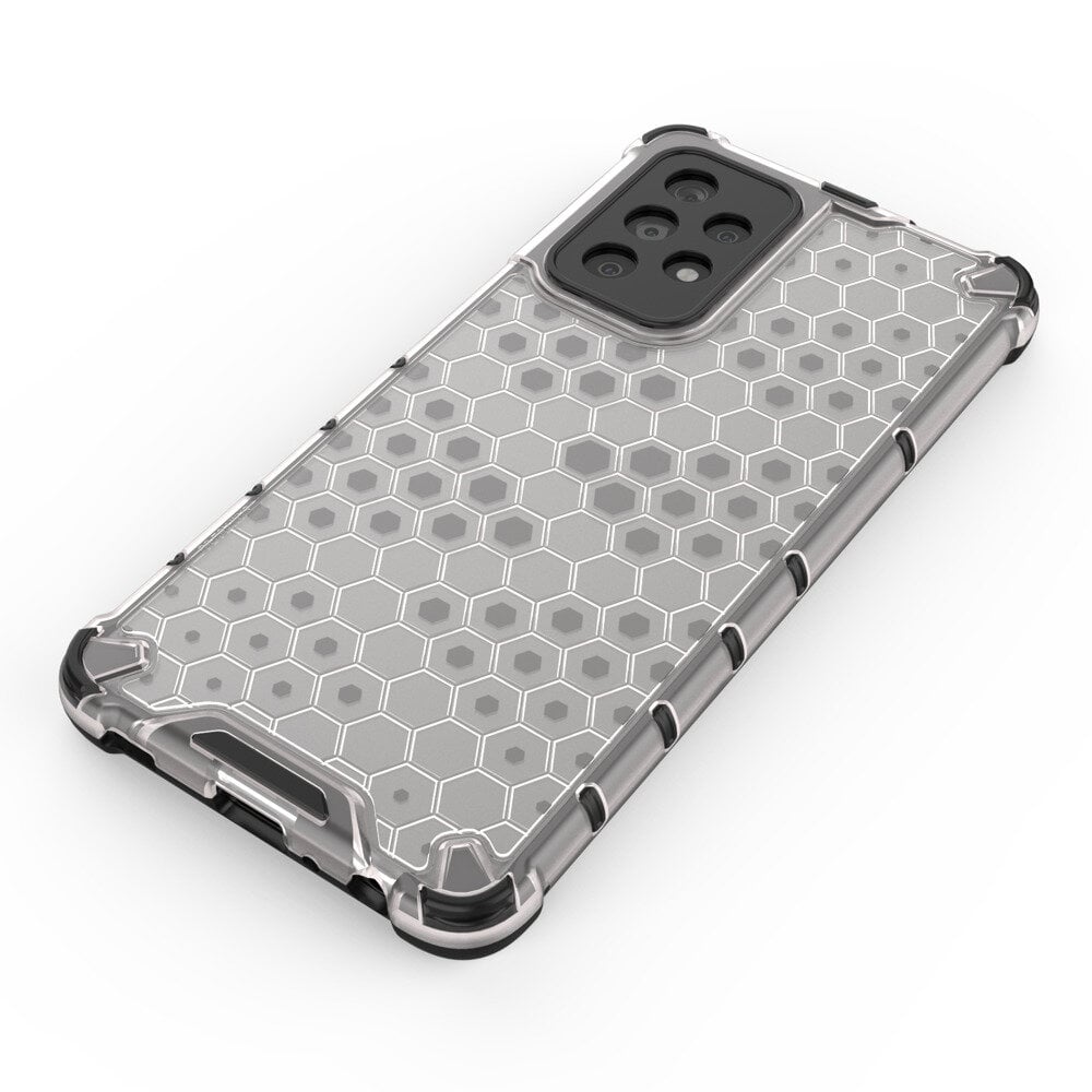 Honeycomb Case armor cover with TPU Bumper skirtas Samsung Galaxy A52s 5G / A52 5G / A52 4G, sidabrinis цена и информация | Telefono dėklai | pigu.lt