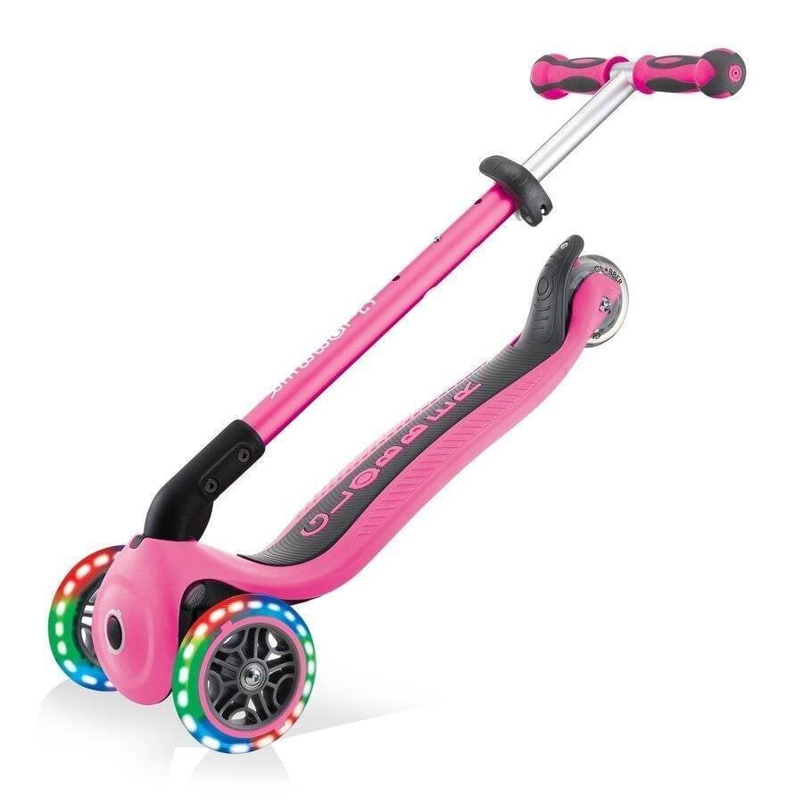 Paspirtukas Globber GO-UP Deluxe Lights / Deep pink kaina ir informacija | Paspirtukai | pigu.lt