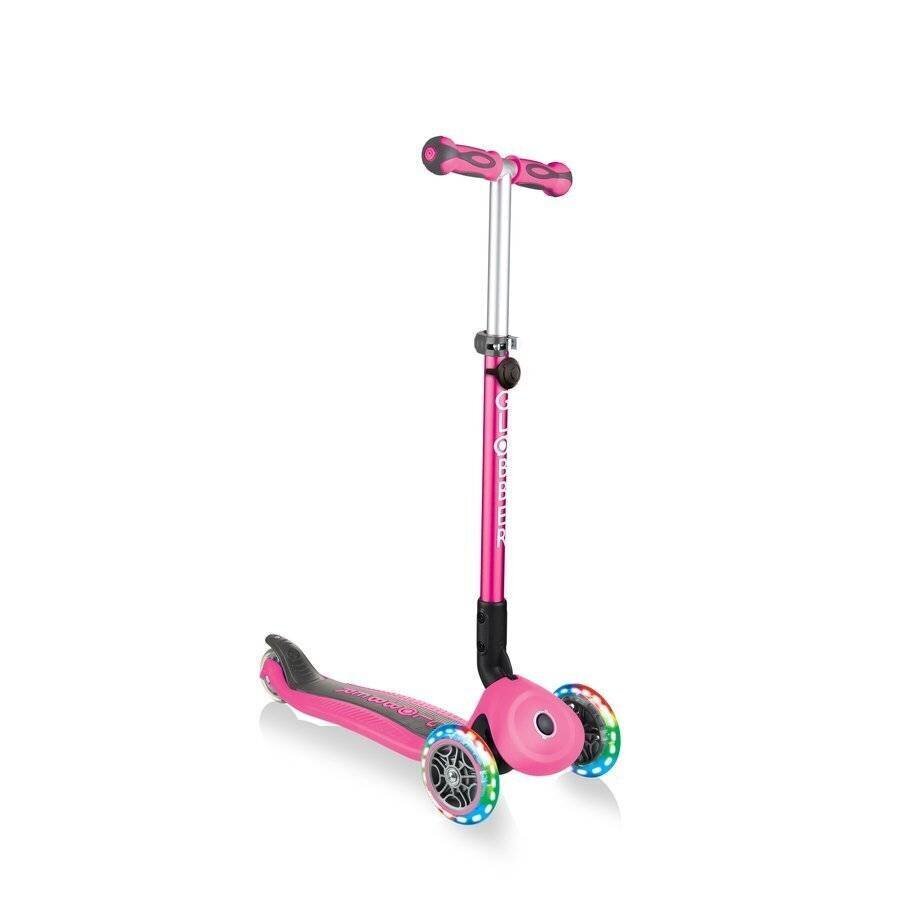 Paspirtukas Globber GO-UP Deluxe Lights / Deep pink kaina ir informacija | Paspirtukai | pigu.lt