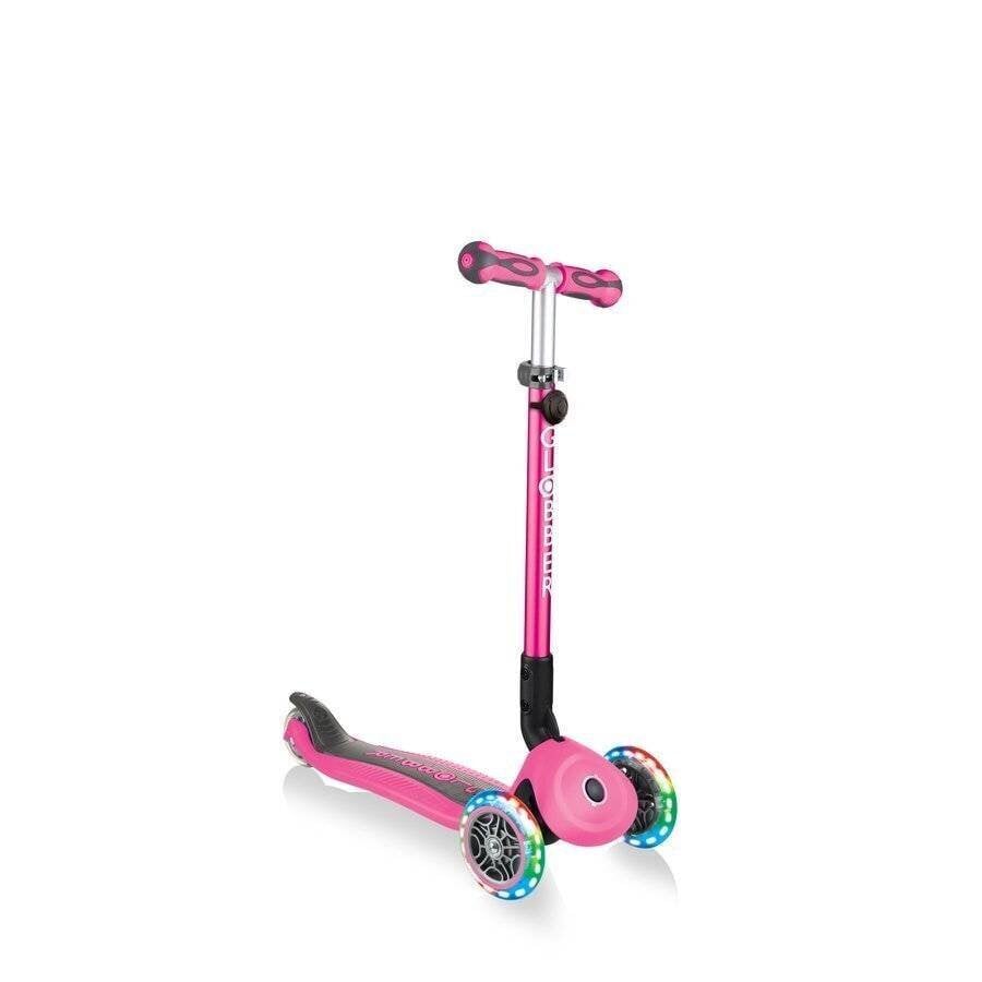 Paspirtukas Globber GO-UP Deluxe Lights / Deep pink kaina ir informacija | Paspirtukai | pigu.lt