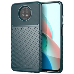 Thunder Case Flexible Tough Rugged Cover TPU Case, skirtas Xiaomi Redmi Note 9T 5G, žalias kaina ir informacija | Telefono dėklai | pigu.lt