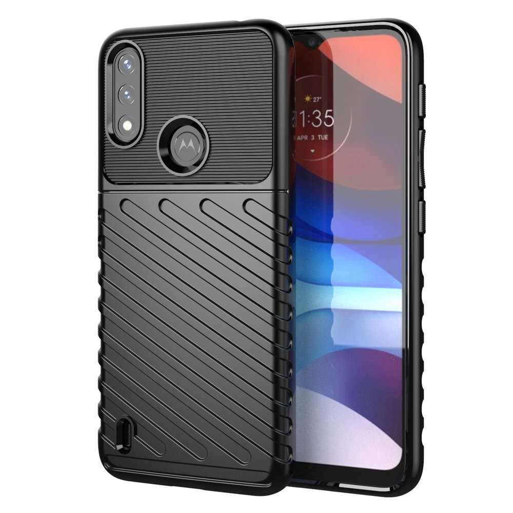 Thunder Case flexible armored cover, skirtas Motorola Moto E7 Power, juodas цена и информация | Telefono dėklai | pigu.lt