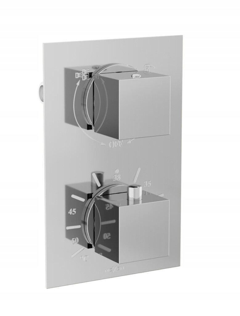 Potinkinis dušo komplektas su termostatu Mexen Cube 6in1, 25x25 cm, Chrome kaina ir informacija | Dušo komplektai ir panelės | pigu.lt