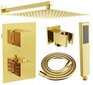 Potinkinis dušo komplektas su termostatu Mexen Cube 6in1, 30x30 cm, Gold цена и информация | Dušo komplektai ir panelės | pigu.lt