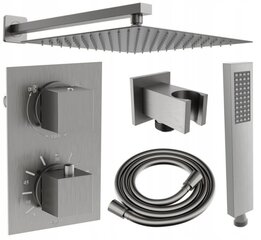 Potinkinis dušo komplektas su termostatu Mexen Cube 6in1, 25x25 cm, Graphite kaina ir informacija | Dušo komplektai ir panelės | pigu.lt