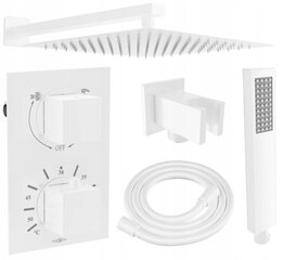 Potinkinis dušo komplektas su termostatu Mexen Cube 6in1, 30x30 cm, White kaina ir informacija | Dušo komplektai ir panelės | pigu.lt