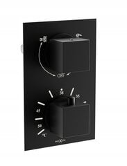 Potinkinis dušo komplektas su termostatu Mexen Cube 6in1, 25x25 cm, Black kaina ir informacija | Dušo komplektai ir panelės | pigu.lt