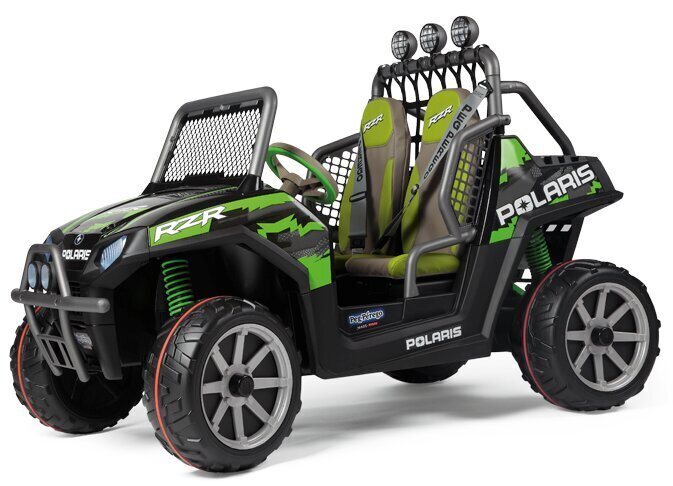 Dvivietis vaikiškas elektrinis visureigis Peg Perego Polaris Ranger RZR Green Shadow 24V, žalias цена и информация | Elektromobiliai vaikams | pigu.lt