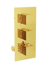 Potinkinis dušo ir vonios komplektas su termostatu Mexen Cube 7in1, 30x30 cm, Gold kaina ir informacija | Dušo komplektai ir panelės | pigu.lt
