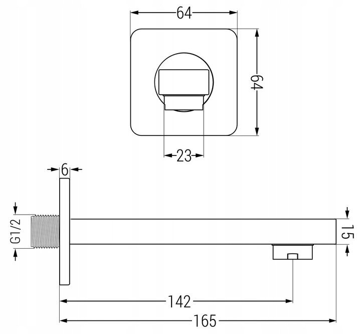 Potinkinis dušo ir vonios komplektas su termostatu Mexen Cube 7in1, 30x30 cm, Rose Gold цена и информация | Dušo komplektai ir panelės | pigu.lt