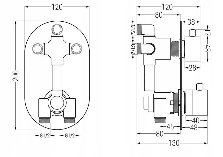 Potinkinis dušo ir vonios komplektas su termostatu Mexen Kai 7in1, 30 cm, Gold kaina ir informacija | Dušo komplektai ir panelės | pigu.lt