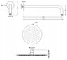 Potinkinis dušo ir vonios komplektas su termostatu Mexen Kai 7in1, 30 cm, Rose Gold цена и информация | Dušo komplektai ir panelės | pigu.lt