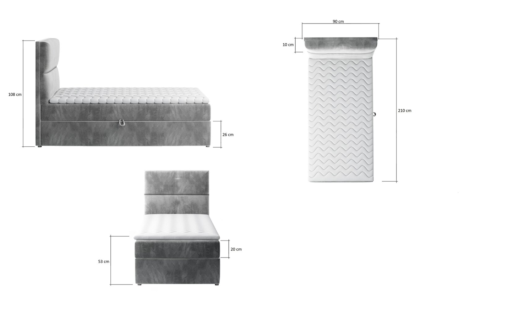 Lova NORE Arco 04, 90x200 cm, ruda kaina ir informacija | Lovos | pigu.lt