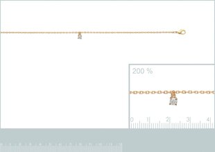 Цепочка на ногу с золотым покрытием 750°, 25 см, произведена во Франции цена и информация | Женские браслеты | pigu.lt